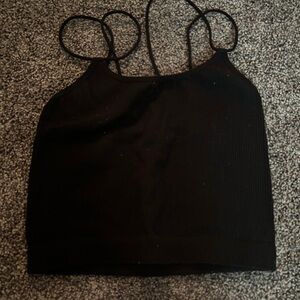Colsie Black Fitted Crop Camisole